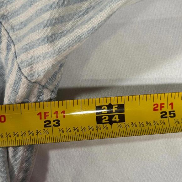 Looney Tunes Shirt Women's Large VTG 8 Embroidered Characters Denim White Stripe - Picture 6 of 8